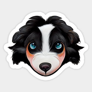 Cute Border Colle Design Sticker